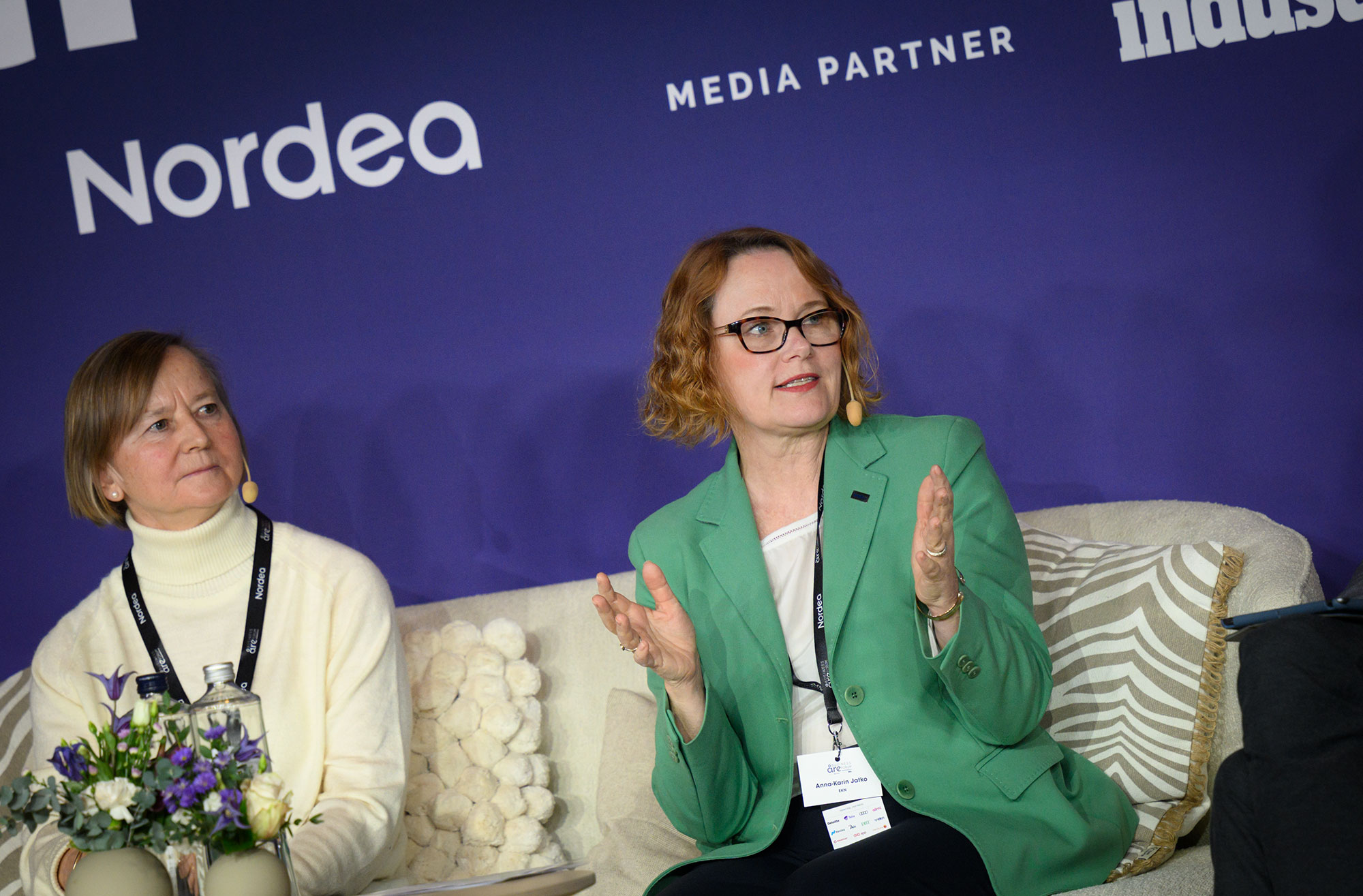 Anne Lidgard och Anna-Karin Jatko i panelsamtal under Åre Business Forum.