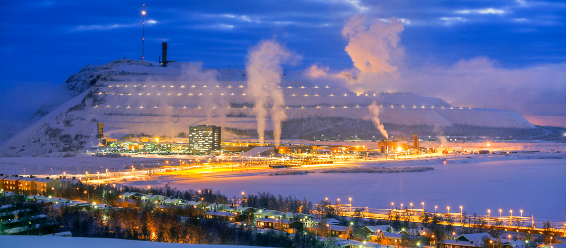 Industribild med snö.