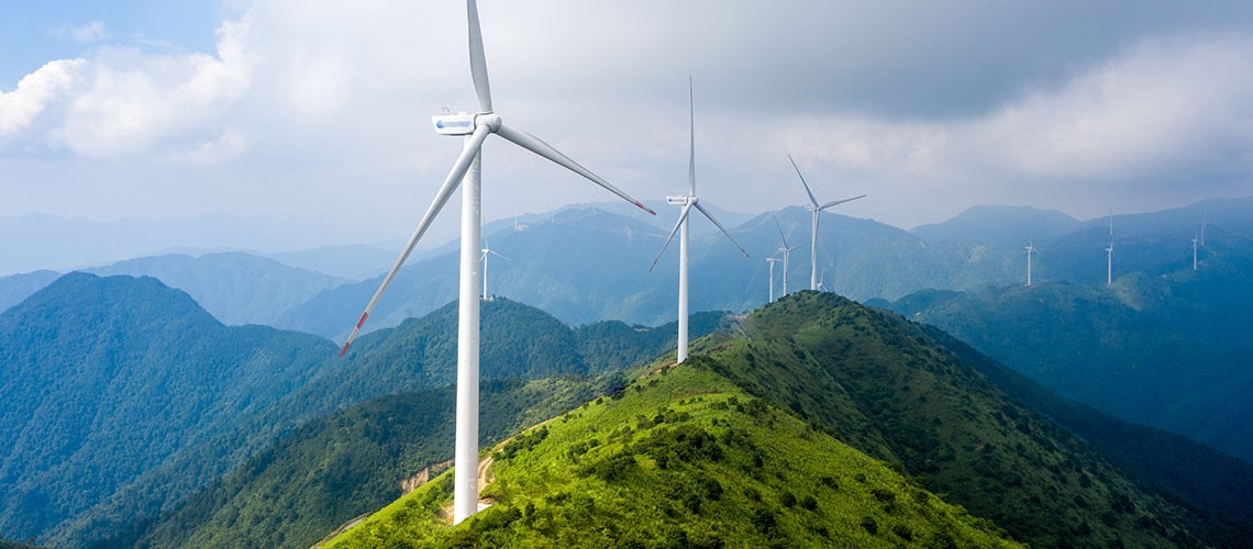 Wind mills on mountains