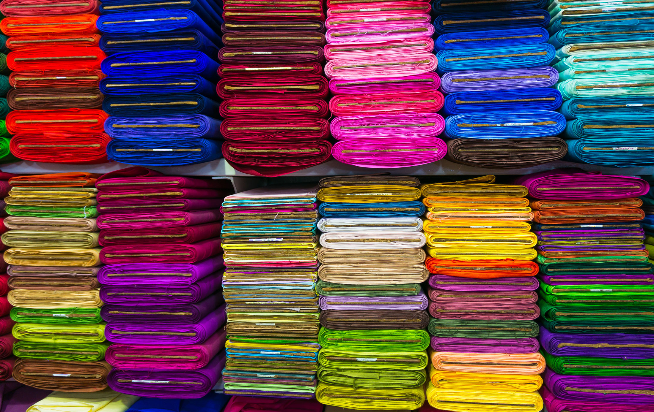 Rolls of fabric in Bangladesh