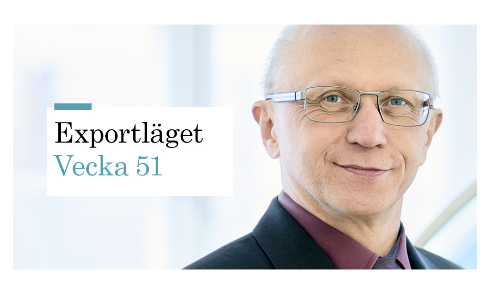 Stefan Karlsson och texten Exportläget vecka 51