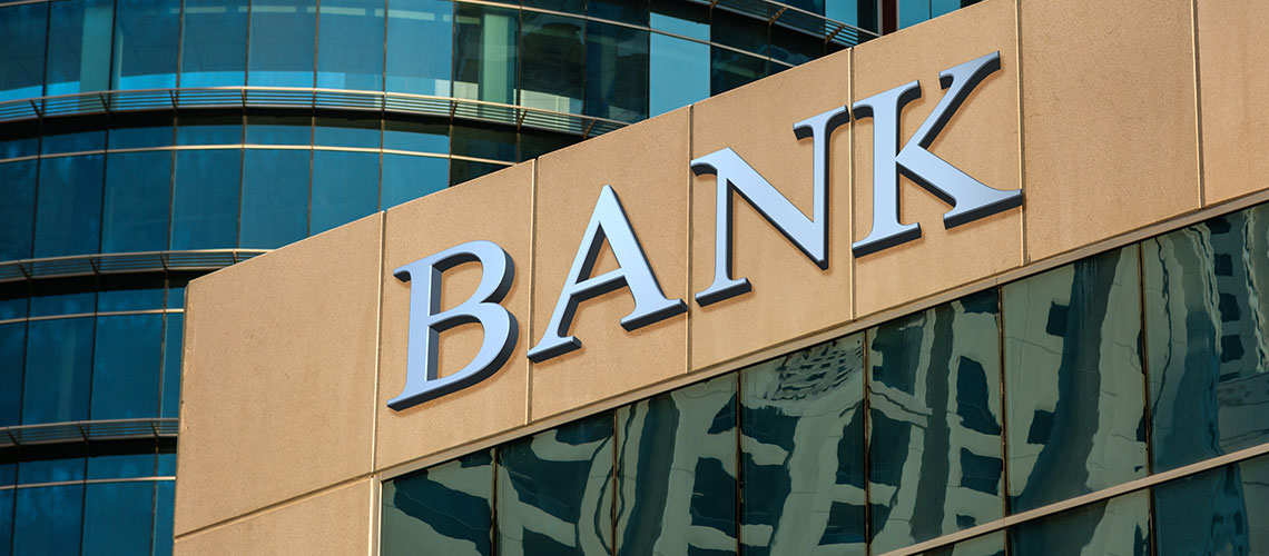 Ordet Bank på en husfasad