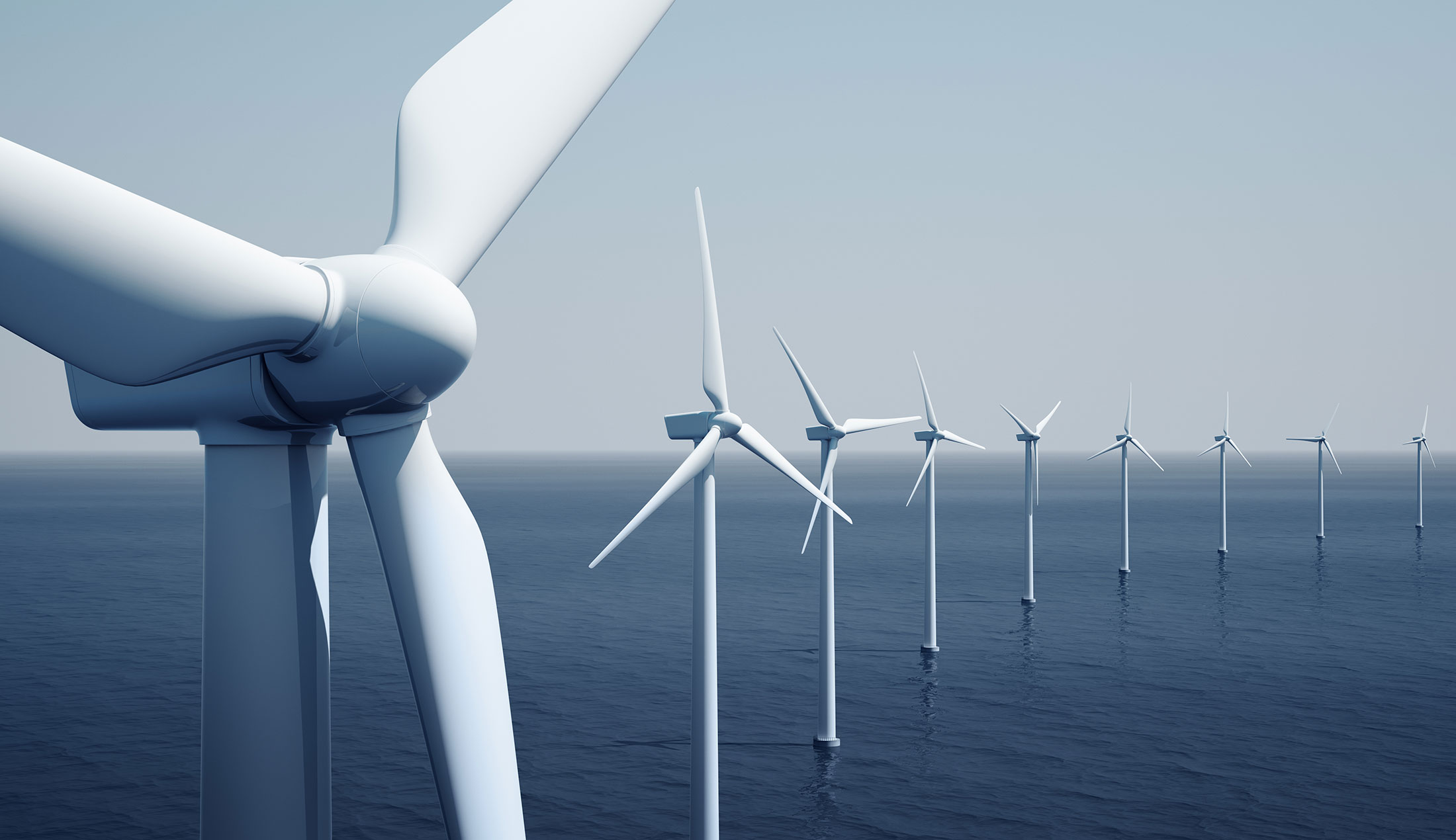 Wind turbines in the sea