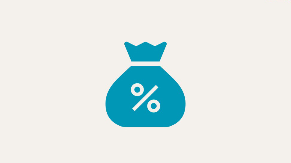 Icon: money bag with a percentage symbol