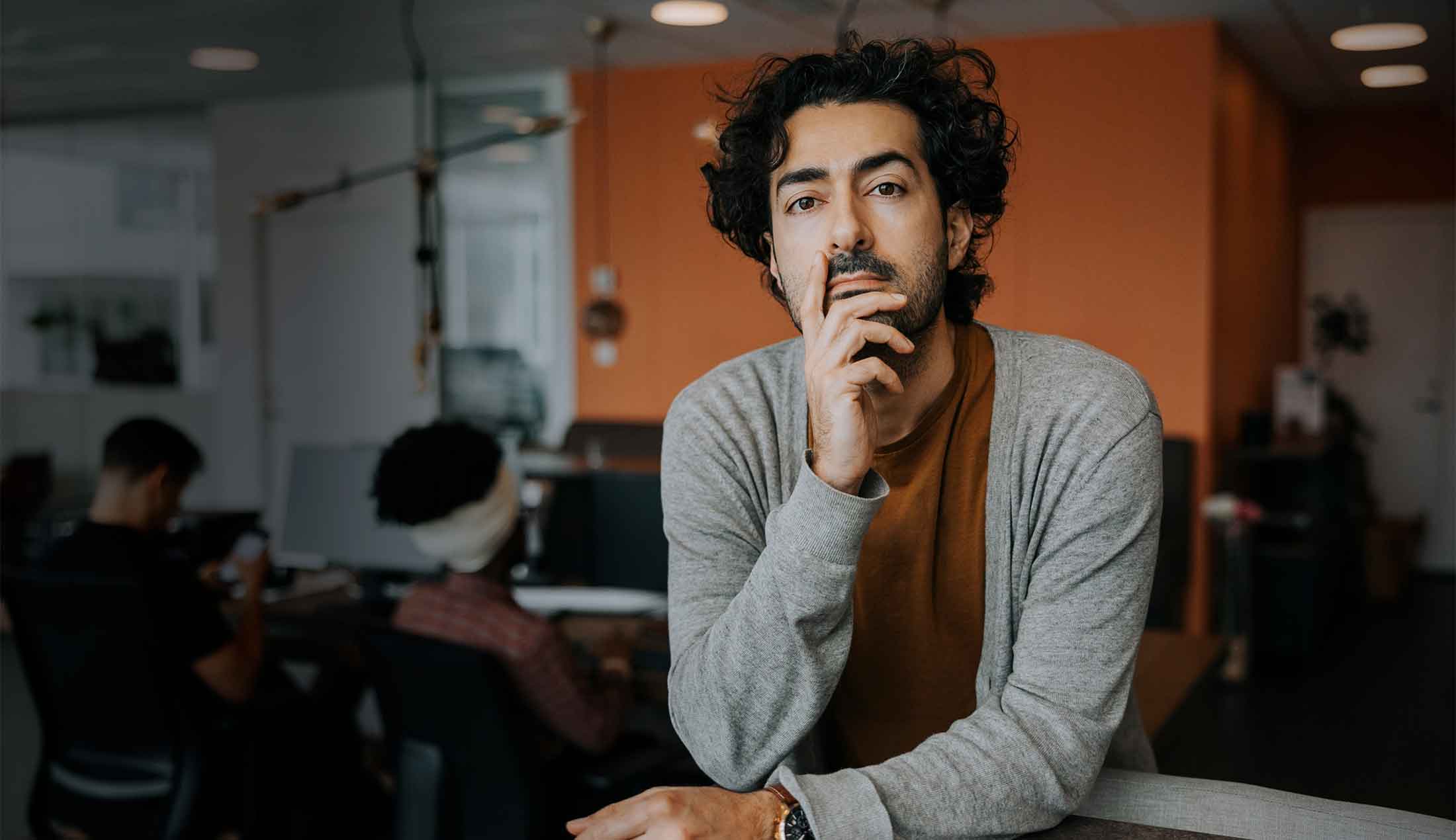 Man thinking about something