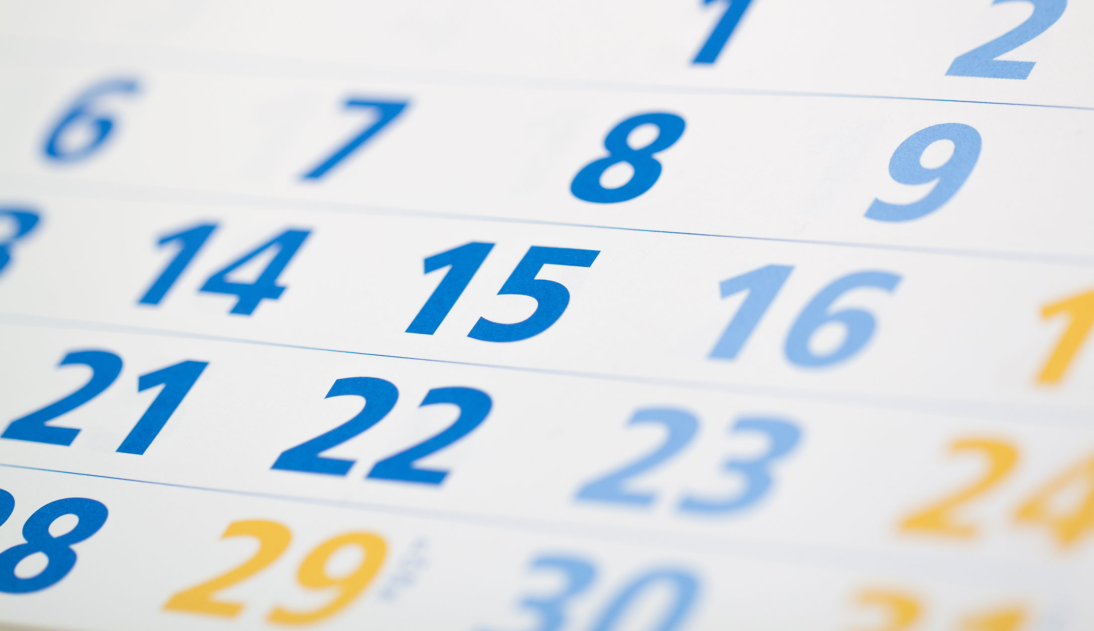 Detalj av en väggkalender